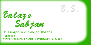 balazs sabjan business card